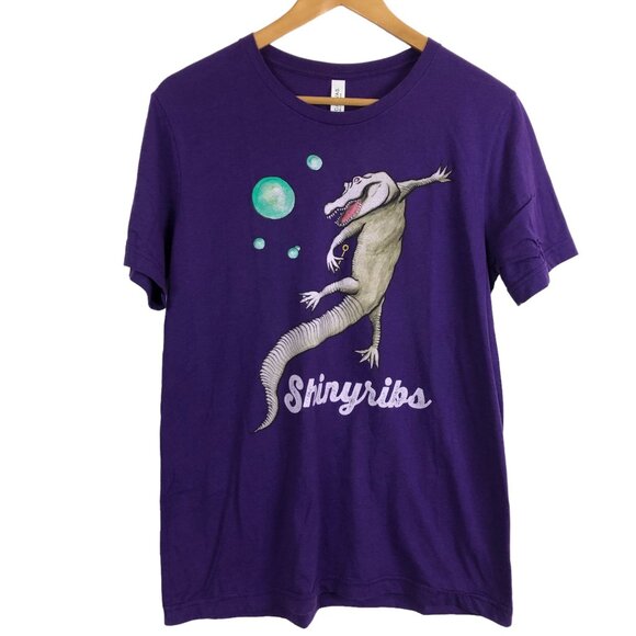 Shinyribs Graphic Band Tee Sz Medium Albino Gator Blowing Bubbles SS Purple - Picture 1 of 6